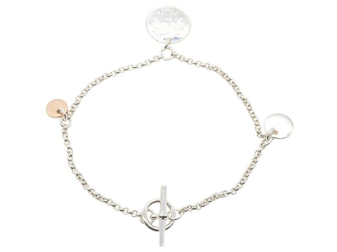 Hermès Pulsera Charm Hermes Ex-Libris Plata Dorado - vista 2