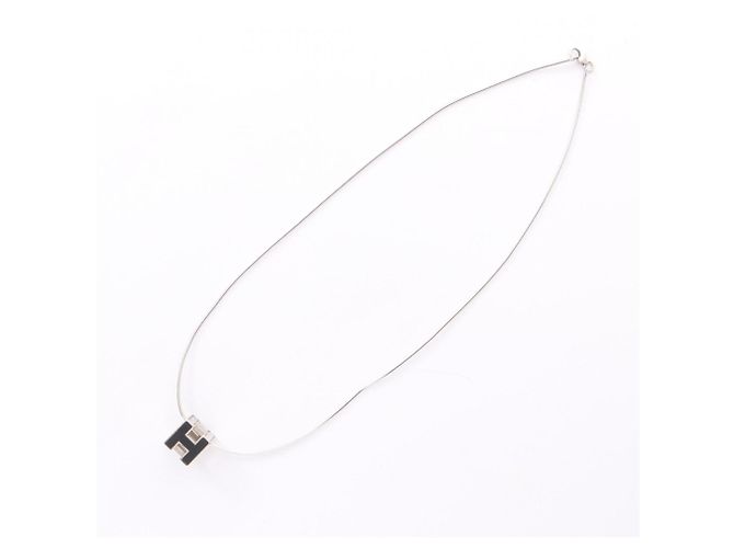Hermès Collar Hermes Cage d'H H-Cube Negro Plata - vista 2