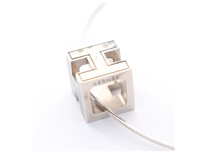 Hermès Collar Hermes Cage d'H H-Cube Negro Plata - vista 4