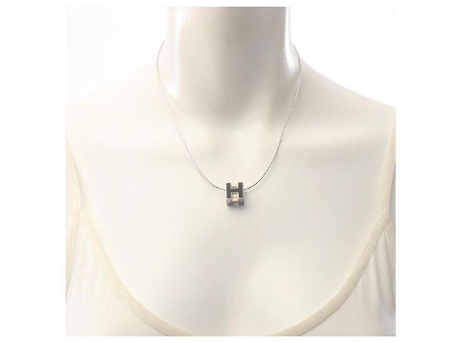 Hermès Collar Hermes Cage d'H H-Cube Negro Plata - vista 5