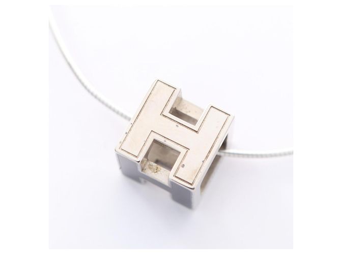 Hermès Collar Hermes Cage d'H H-Cube Negro Plata - vista 7