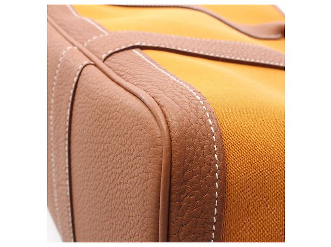Hermès Borsa Tote Hermes Garden Party PM Marrone D'oro Arancione - vista 6