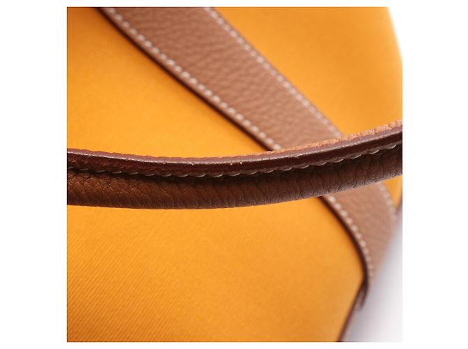 Hermès Borsa Tote Hermes Garden Party PM Marrone D'oro Arancione - vista 8