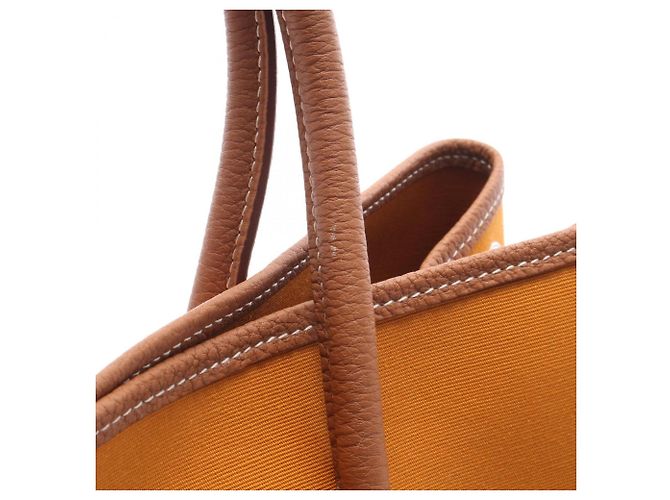 Hermès Borsa Tote Hermes Garden Party PM Marrone D'oro Arancione - vista 9