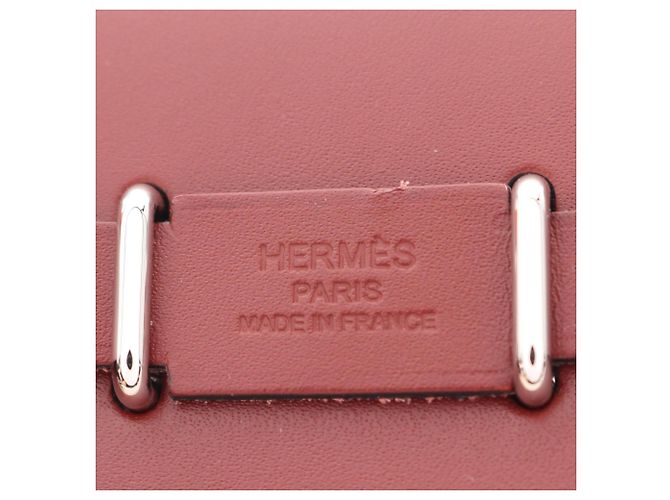 Borsa a tracolla Hermès Herbag Zip Mini Rosso Crudo Bordò - vista 4