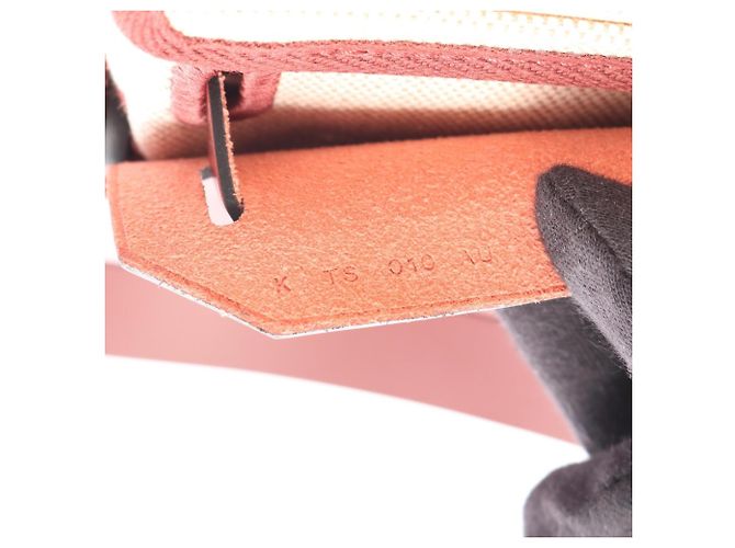Borsa a tracolla Hermès Herbag Zip Mini Rosso Crudo Bordò - vista 5