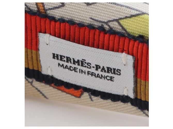 Hermès Foulard per capelli in seta Hermes La Legende Du Cheval Arancione Giallo - vista 3
