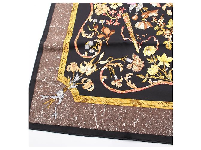 Sciarpa Hermès Carre 90 PIERRES d'Orient et d'OCCIDENT Nero Multicolore Giallo - vista 4