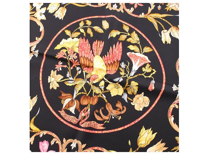 Sciarpa Hermès Carre 90 PIERRES d'Orient et d'OCCIDENT Nero Multicolore Giallo - vista 6