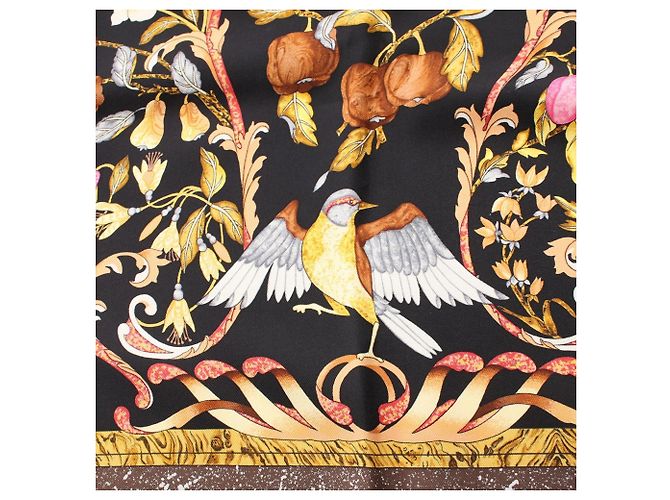 Sciarpa Hermès Carre 90 PIERRES d'Orient et d'OCCIDENT Nero Multicolore Giallo - vista 7