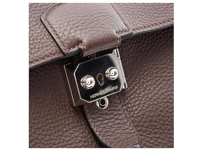 Hermès Hermes Sac à Dépêches 41 Brown Togo Leather Handbag Marrone - vista 11