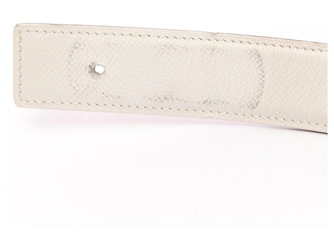 Hermès Hermes Evelyne Reversible Belt Brown Silvery White - view 12