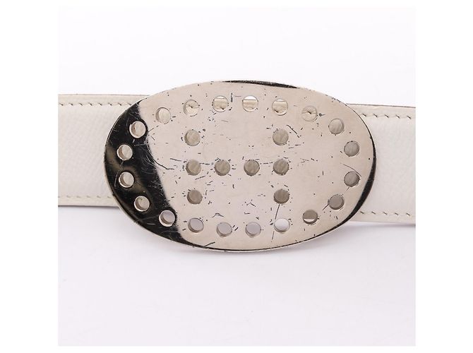 Hermès Hermes Evelyne Reversible Belt Brown Silvery White - view 13