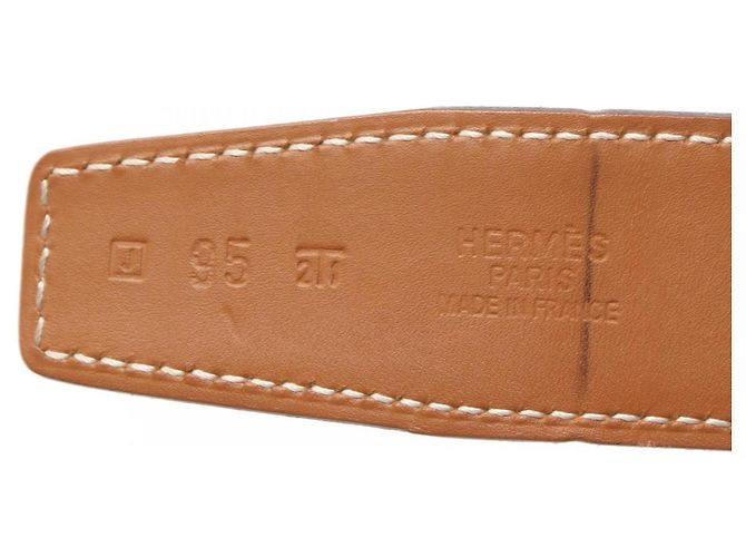Hermès Hermes Evelyne Reversible Belt Brown Silvery White - view 4