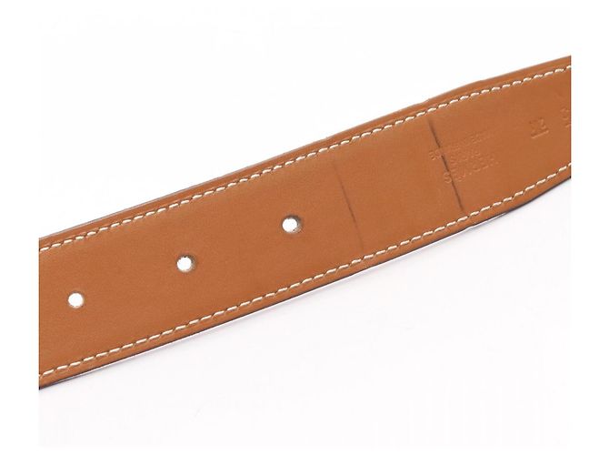 Hermès Hermes Evelyne Reversible Belt Brown Silvery White - view 6