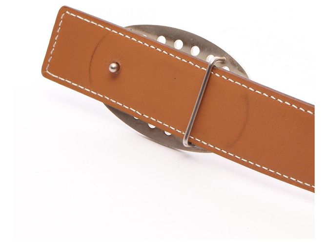 Hermès Hermes Evelyne Reversible Belt Brown Silvery White - view 7