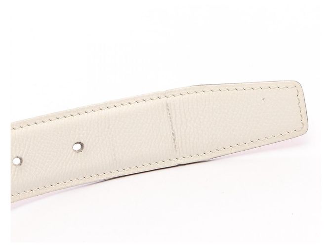 Hermès Hermes Evelyne Reversible Belt Brown Silvery White - view 8