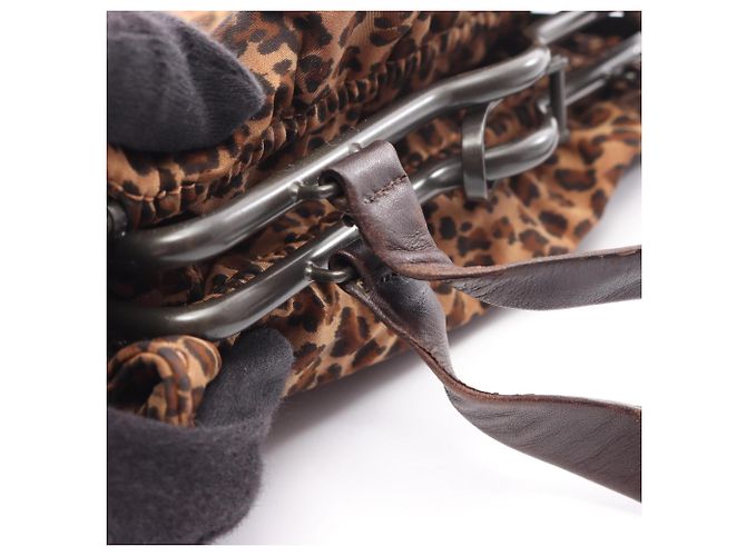 Borsa a tracolla Bottega Veneta stampa leopardata Marrone - vista 10