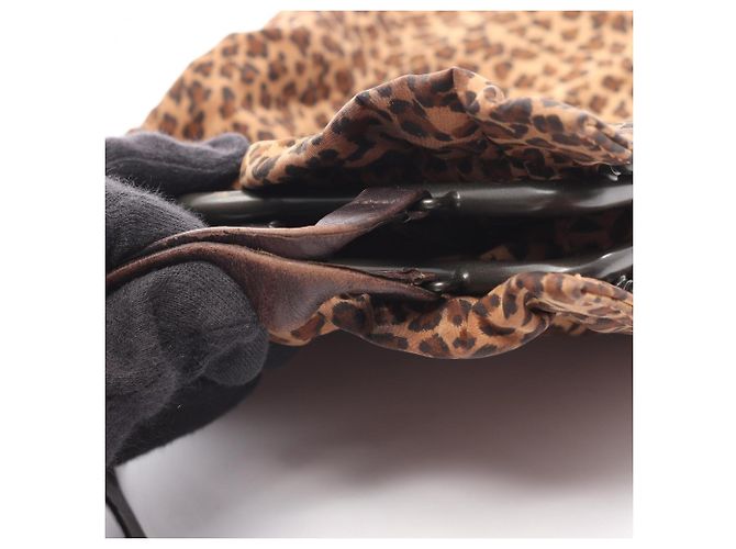 Borsa a tracolla Bottega Veneta stampa leopardata Marrone - vista 11