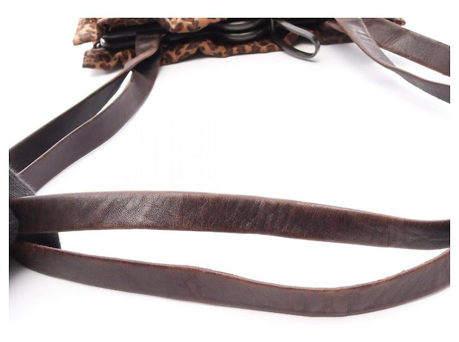 Borsa a tracolla Bottega Veneta stampa leopardata Marrone - vista 12