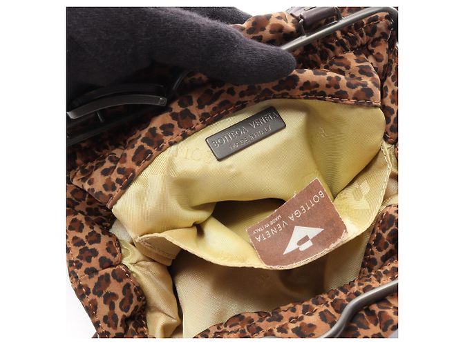 Borsa a tracolla Bottega Veneta stampa leopardata Marrone - vista 5