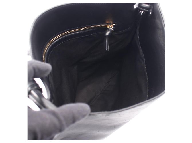 Borsa a tracolla in pelle nera Bottega Veneta Nero - vista 3