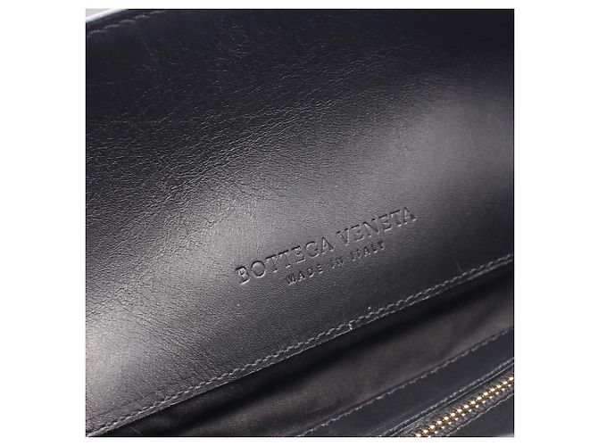 Borsa a tracolla in pelle nera Bottega Veneta Nero - vista 4