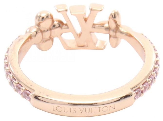 Anello Louis Vuitton placcato oro con strass D'oro - vista 3