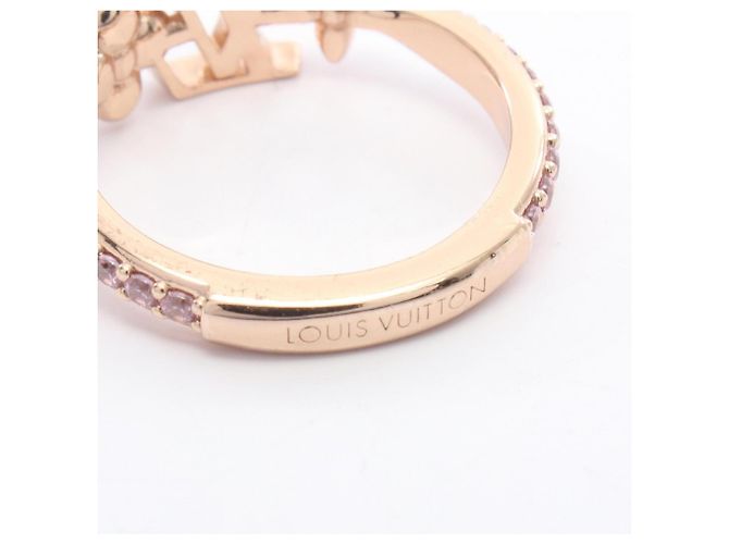 Anello Louis Vuitton placcato oro con strass D'oro - vista 4