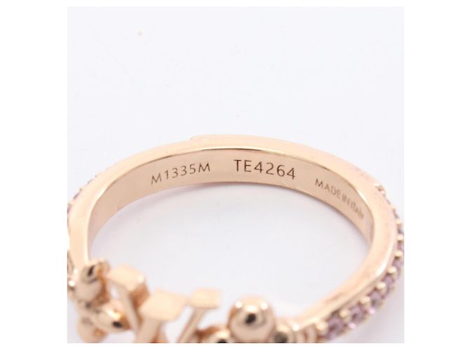 Anello Louis Vuitton placcato oro con strass D'oro - vista 5