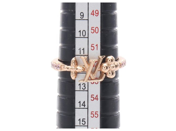 Anello Louis Vuitton placcato oro con strass D'oro - vista 6