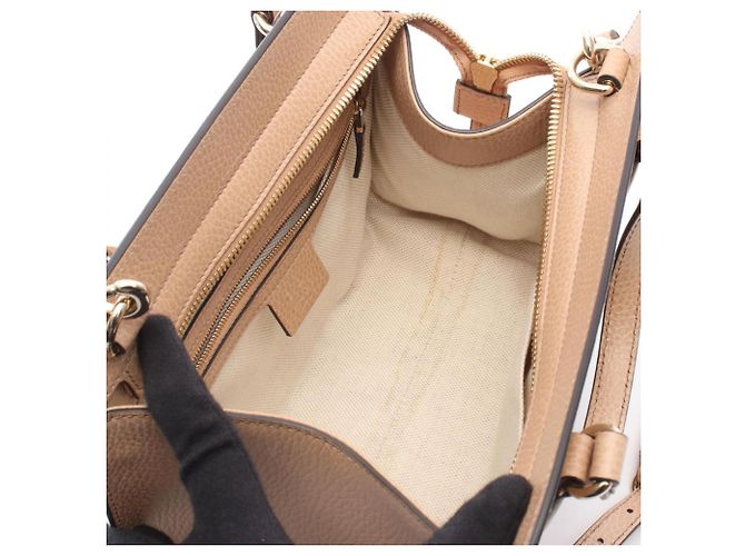 Borsa a 2 vie Gucci Soho Interlocking G Beige - vista 3