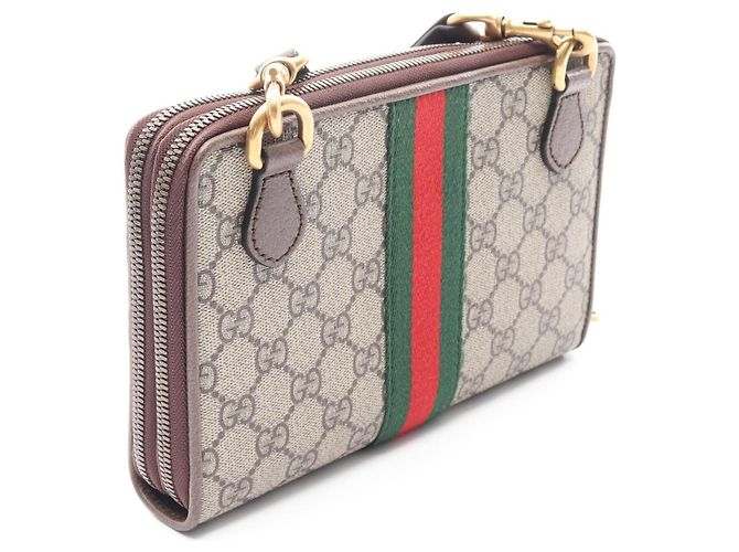 Borsa a tracolla Gucci Ophidia GG Supreme Marrone Multicolore Beige - vista 2