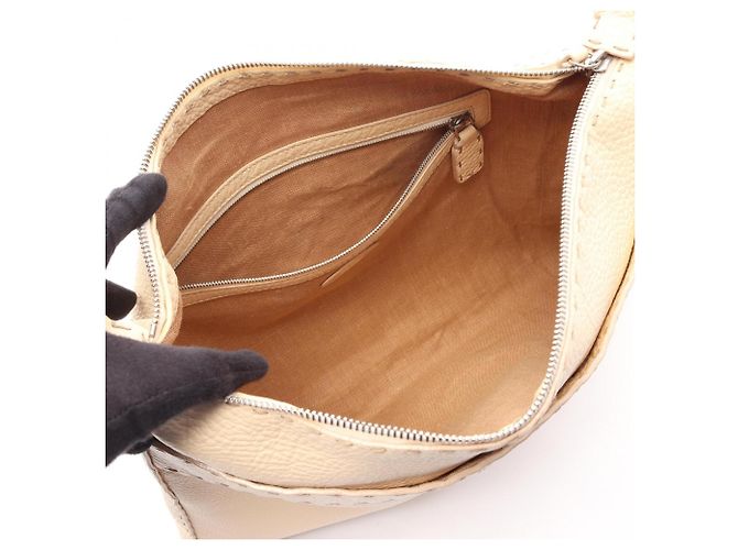 Borsa a tracolla in pelle Fendi Selleria Crudo - vista 3
