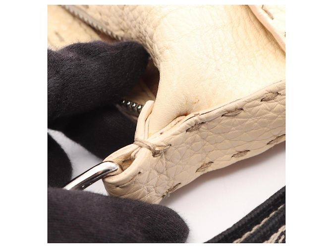 Borsa a tracolla in pelle Fendi Selleria Crudo - vista 8