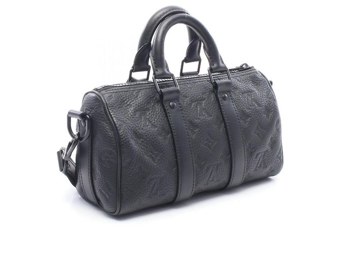Borsa Louis Vuitton Keepall Bandoulière 25 Nero - vista 2