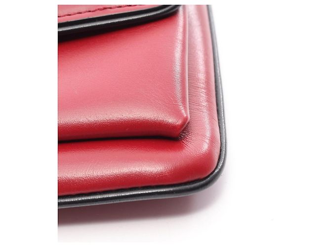 Borsa a Spalla Gucci Ally Small GG Marmont Nero Rosso - vista 10