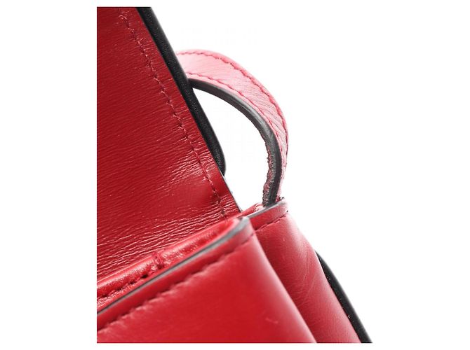 Borsa a Spalla Gucci Ally Small GG Marmont Nero Rosso - vista 14
