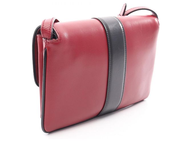 Borsa a Spalla Gucci Ally Small GG Marmont Nero Rosso - vista 2