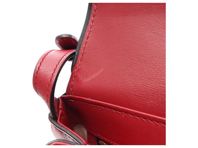 Borsa a Spalla Gucci Ally Small GG Marmont Nero Rosso - vista 7