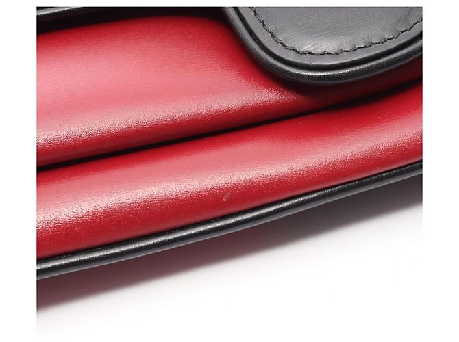 Borsa a Spalla Gucci Ally Small GG Marmont Nero Rosso - vista 9