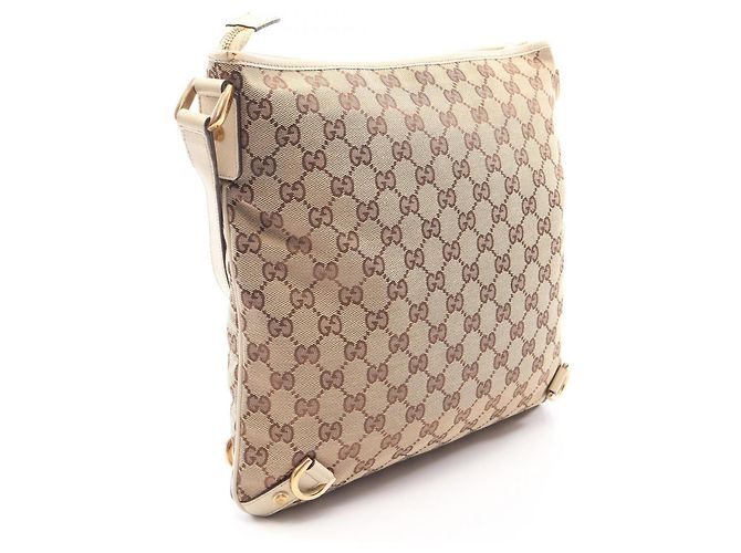 Borsa a Spalla Gucci Abbey GG Canvas Beige Crudo - vista 2