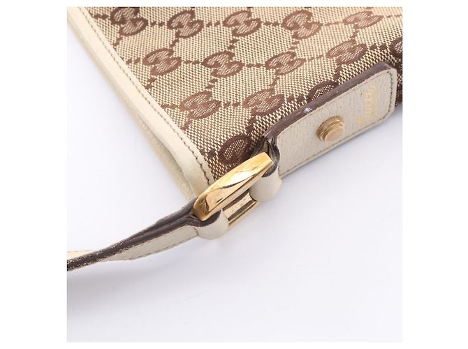 Borsa a Spalla Gucci Abbey GG Canvas Beige Crudo - vista 8