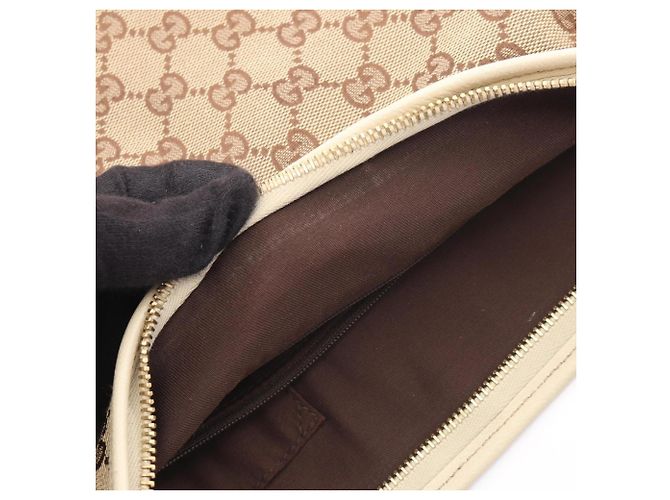 Borsa a Spalla Gucci Abbey GG Canvas Beige Crudo - vista 9