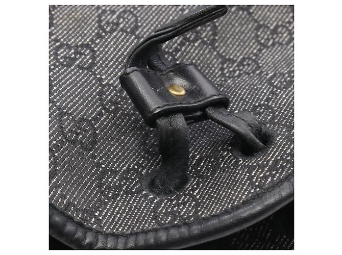 Borsa a Spalla Gucci GG Denim Nero - vista 10