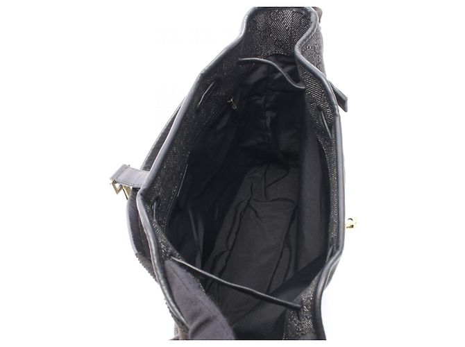Borsa a Spalla Gucci GG Denim Nero - vista 3