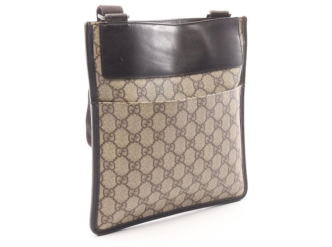Borsa a Spalla Gucci GG Supreme Marrone Beige - vista 2