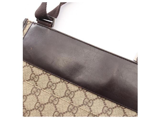 Borsa a Spalla Gucci GG Supreme Marrone Beige - vista 8