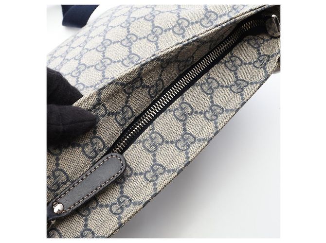 Borsa a tracolla Gucci GG Supreme Beige Blu navy - vista 5