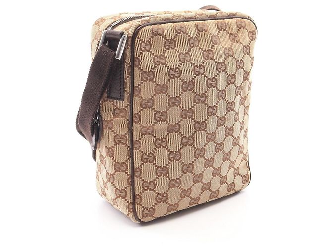 Borsa a Spalla Gucci GG Canvas Marrone Beige - vista 2
